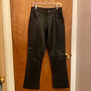 Vintage Wrangler leather bootcut pants black Y2K 2000s 90s 80s grunge retro